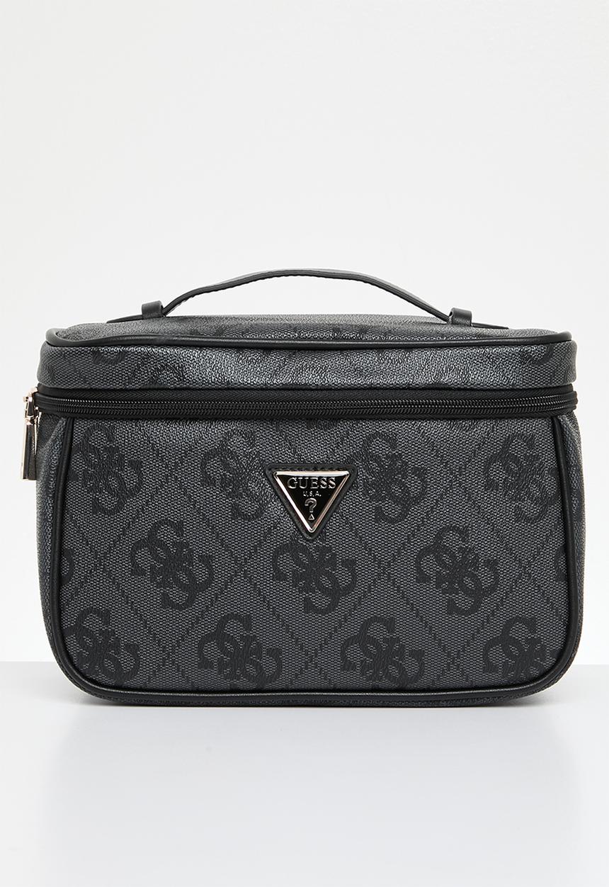 GUESS - Berta toiletry train case - coal logo