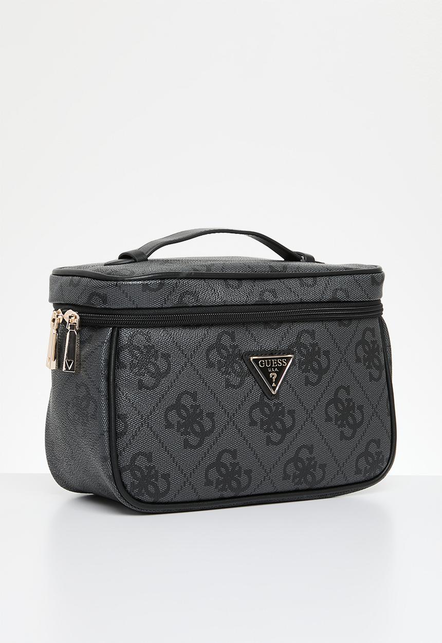 GUESS - Berta toiletry train case - coal logo