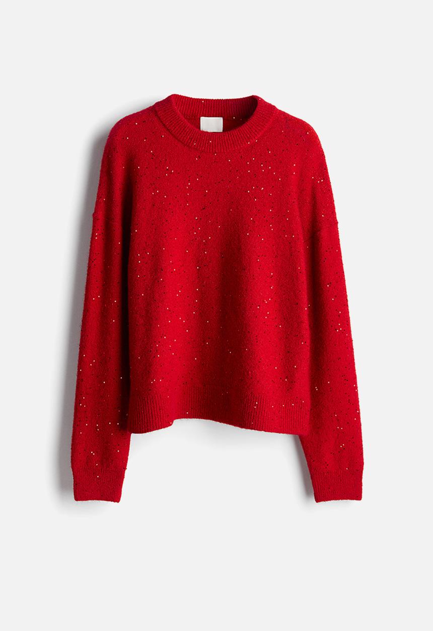 H&M - Embellished jumper - red sequins