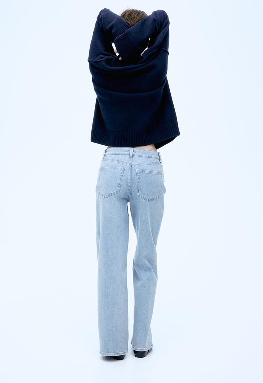H&M - Wide high jeans - light denim blue 