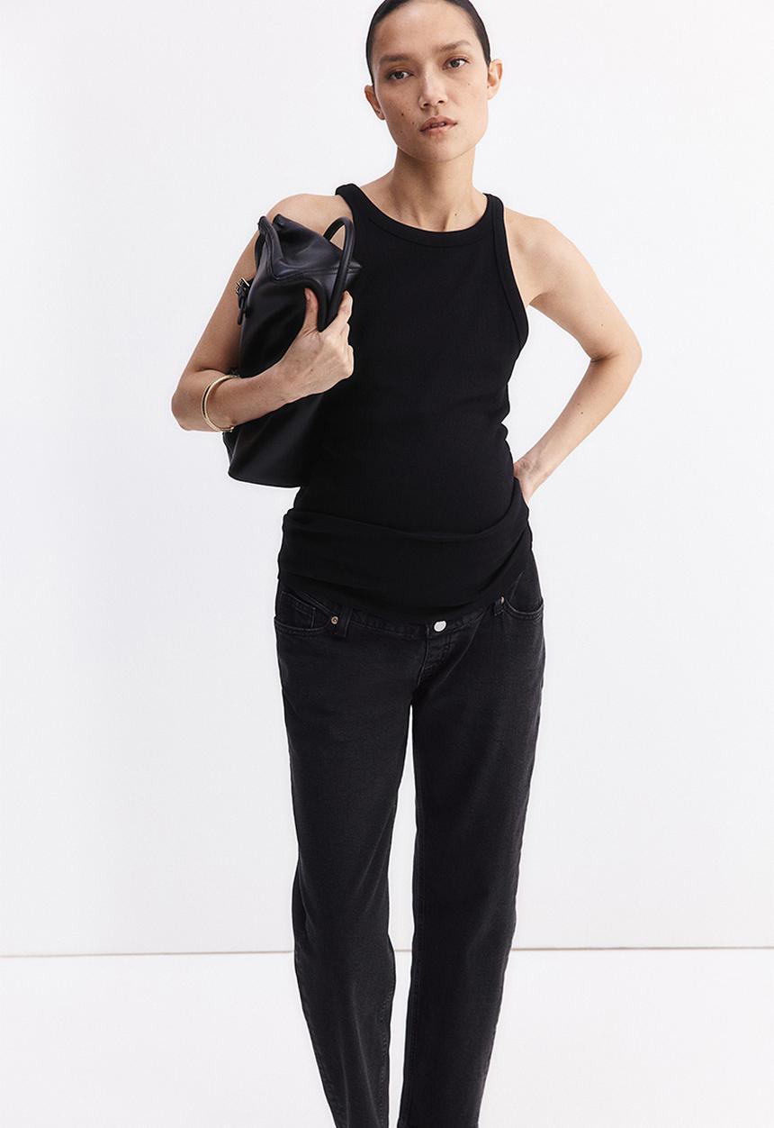 H&M - Mama slim mom ankle jeans - black