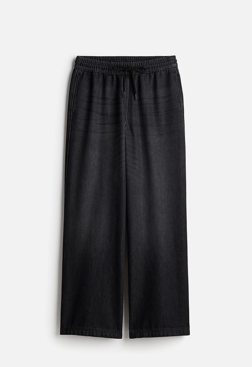 H&M - Denim pull-on trousers - black