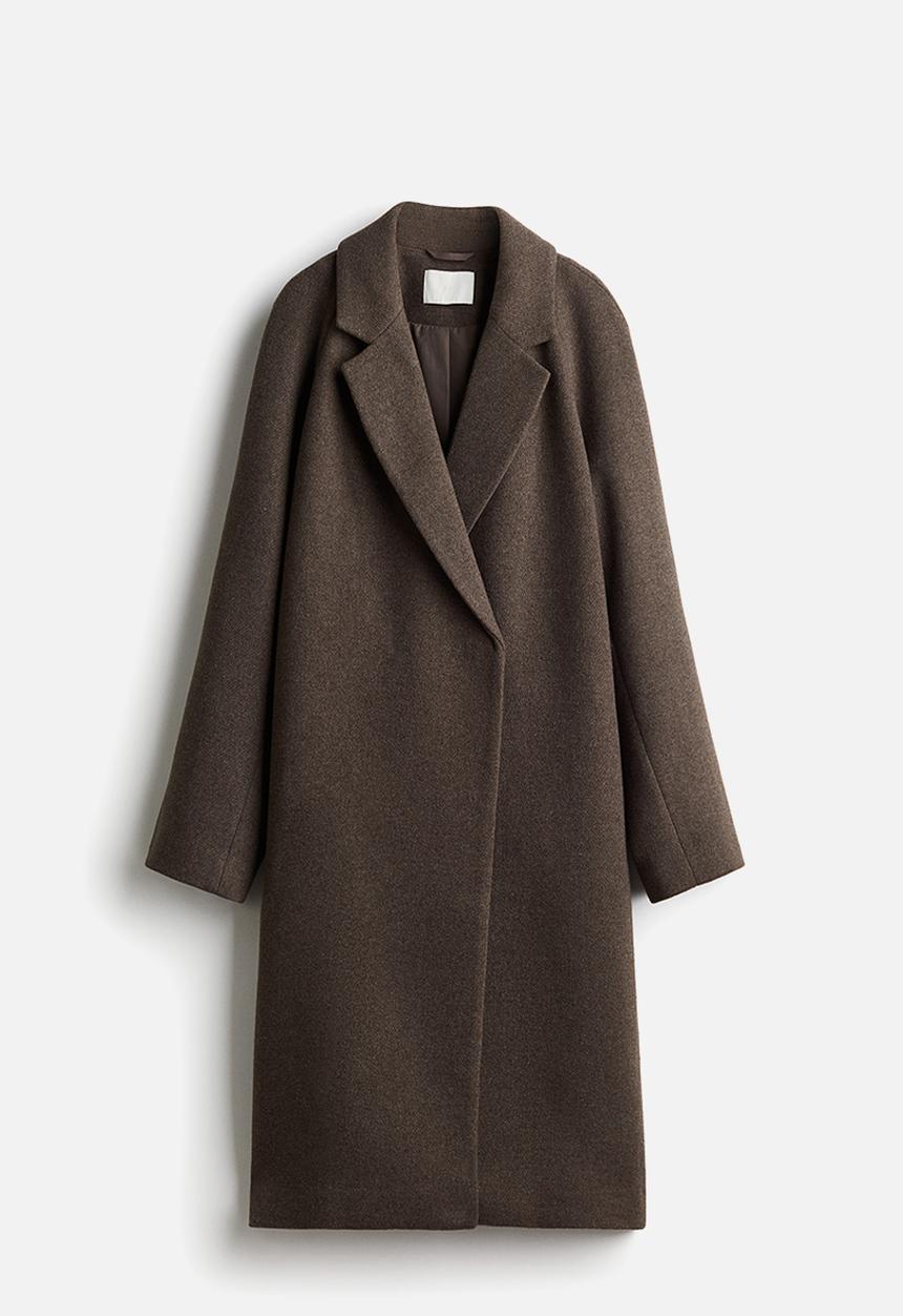 H&M - Double-breasted coat - dark brown