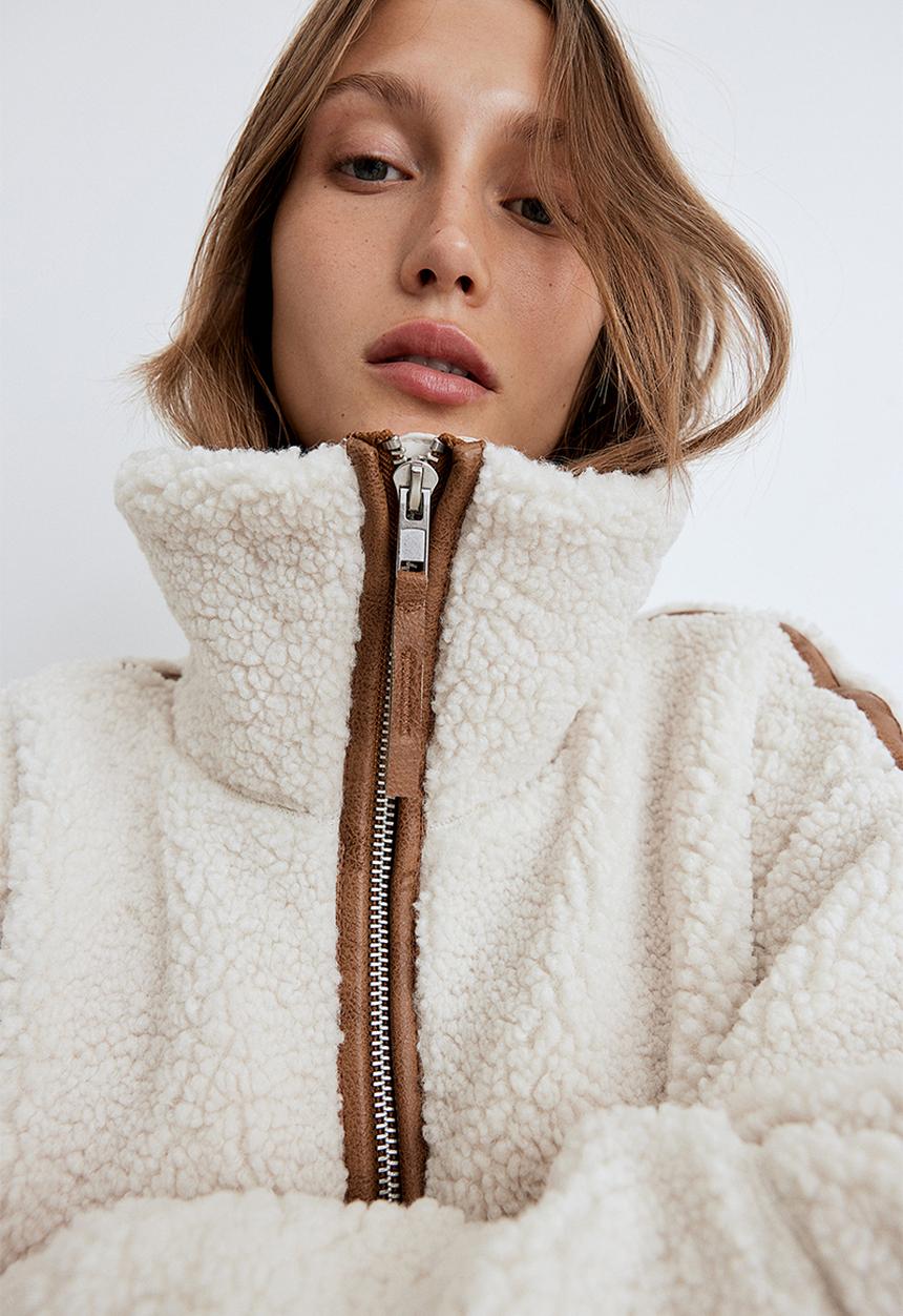 H&M - Teddy jacket - cream