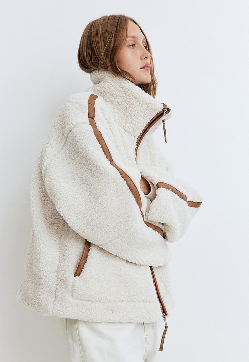H&M - Teddy jacket - cream