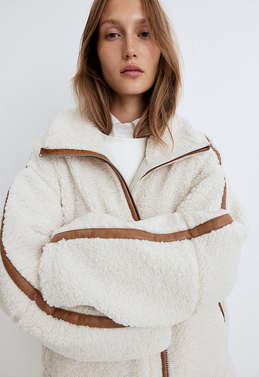 H&M - Teddy jacket - cream