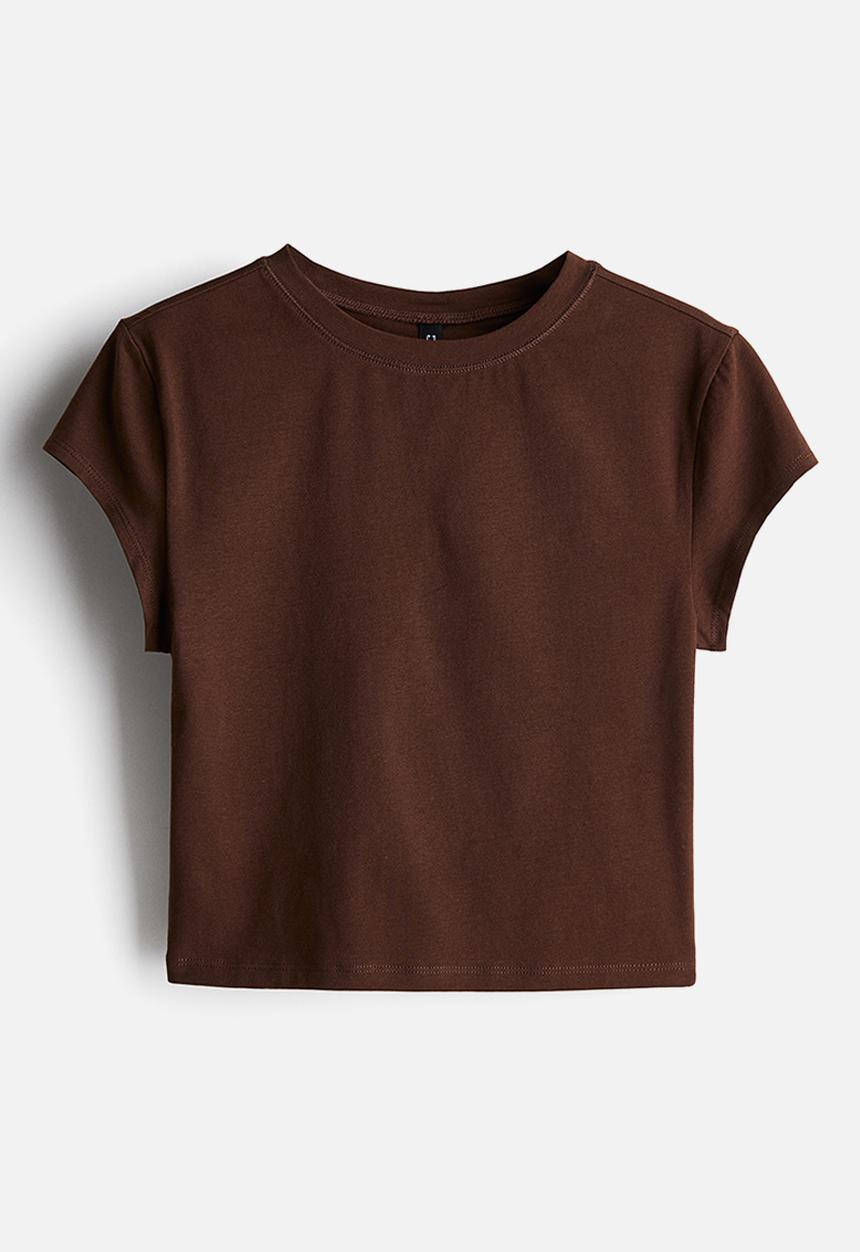H&M - Cropped cotton top - brown