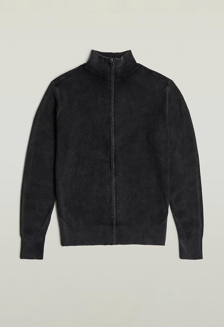 G-STAR - Serrated full zip knit - blue