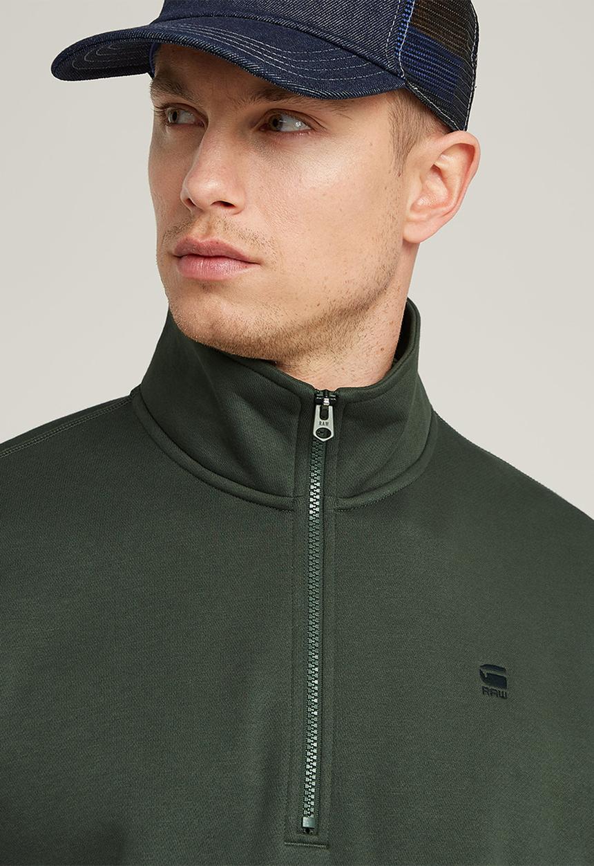 G-STAR - Premium core half zip r sw long sleeve - green