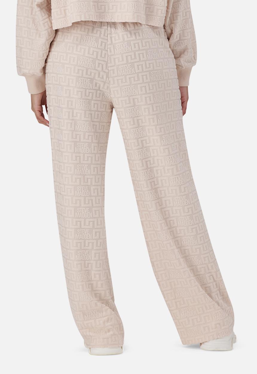 Steve Madden - Chaya wide leg jogger with embossed logo - stone