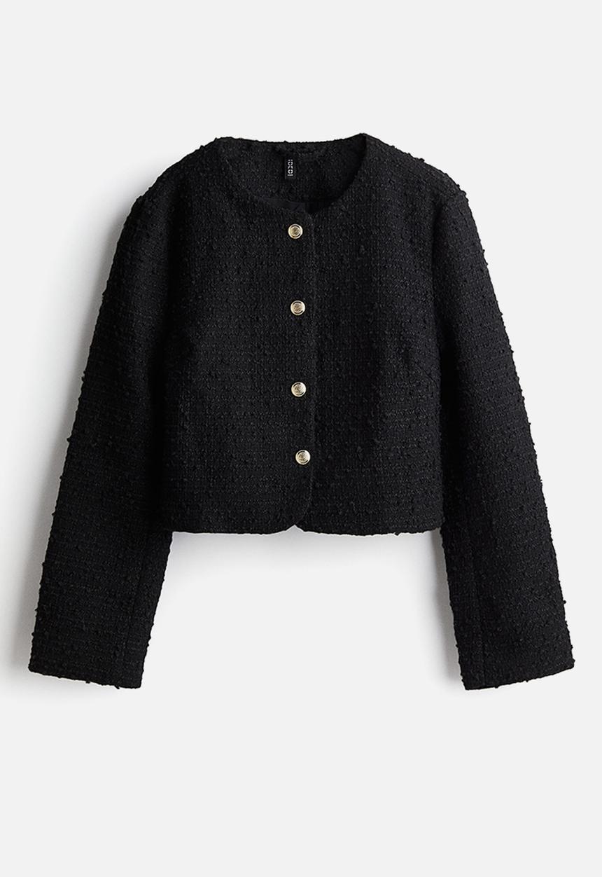 H&M - Short bouclé jacket - black