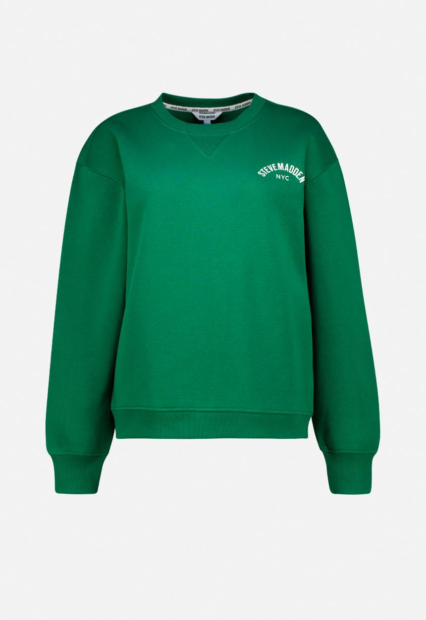 Steve Madden - Amelia oversized crew neck fleece sweat - emerald