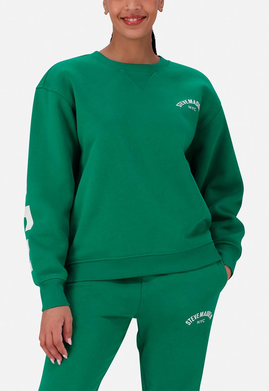 Steve Madden - Amelia oversized crew neck fleece sweat - emerald
