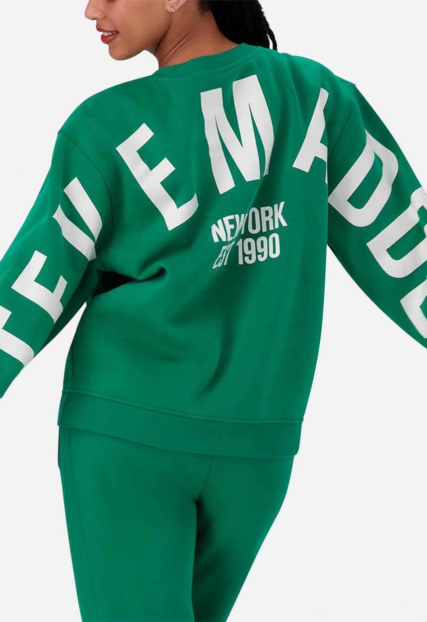 Steve Madden - Amelia oversized crew neck fleece sweat - emerald