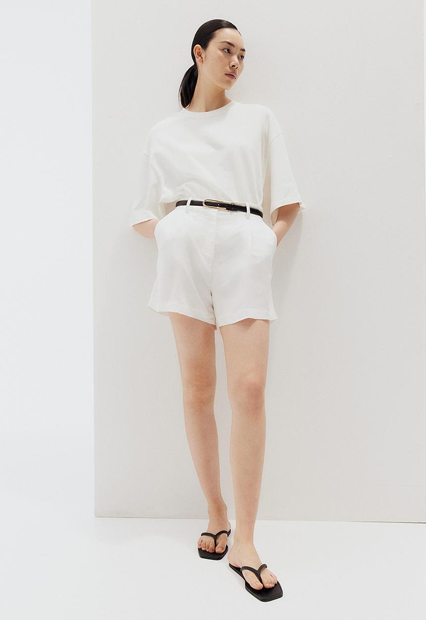 H&M - Linen-blend shorts - white