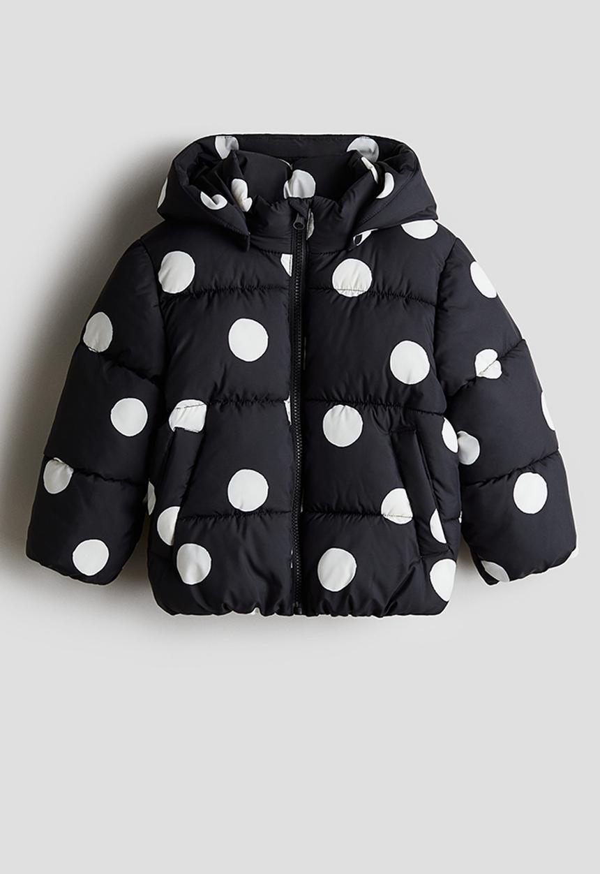 H&M - Water-repellent puffer jacket - black/spotted