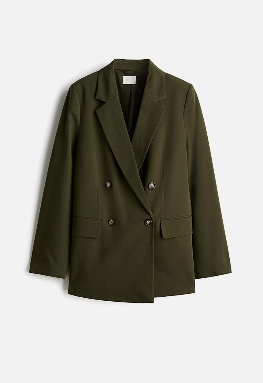 H&M - Double-breasted blazer - dark green