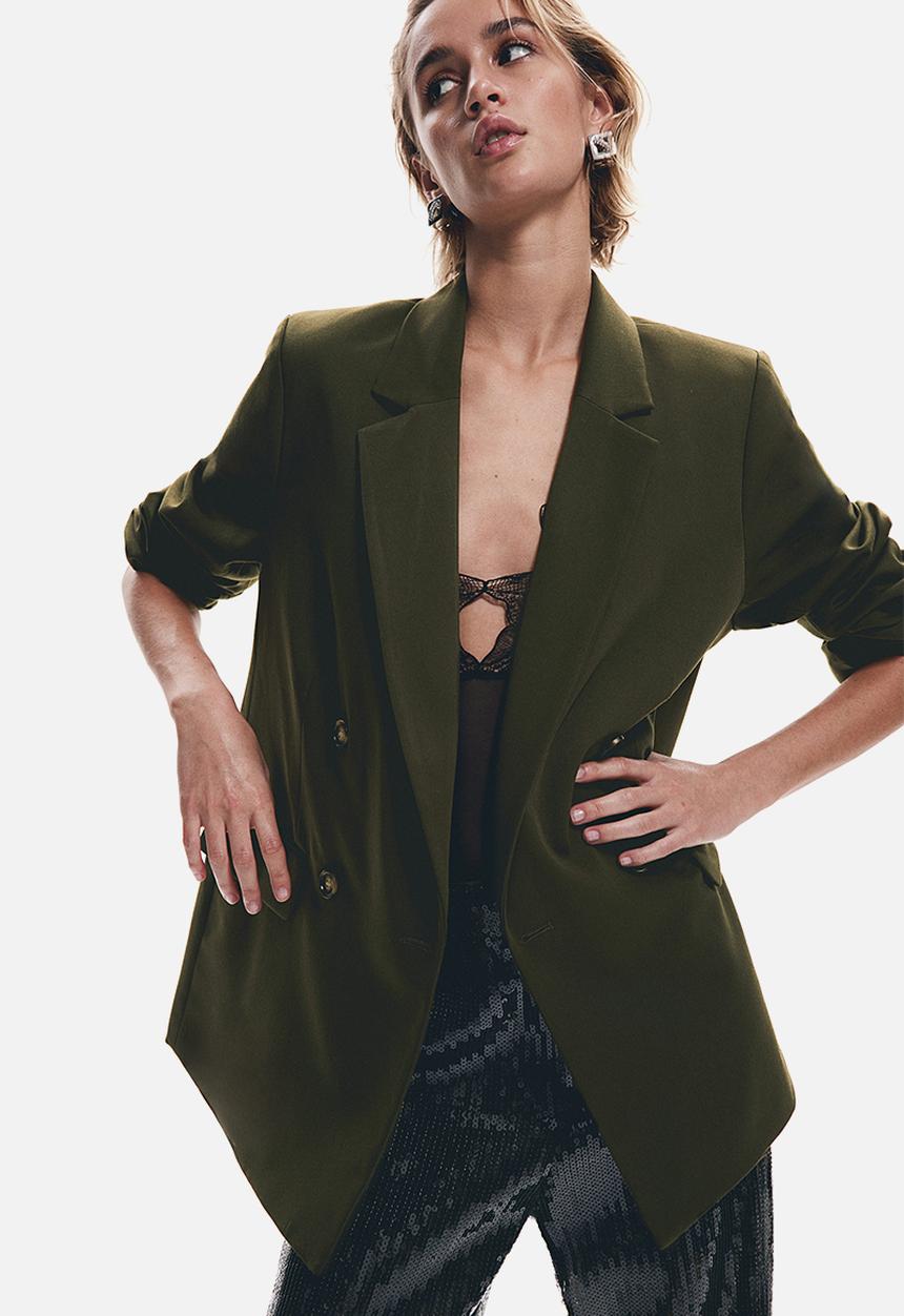 H&M - Double-breasted blazer - dark green