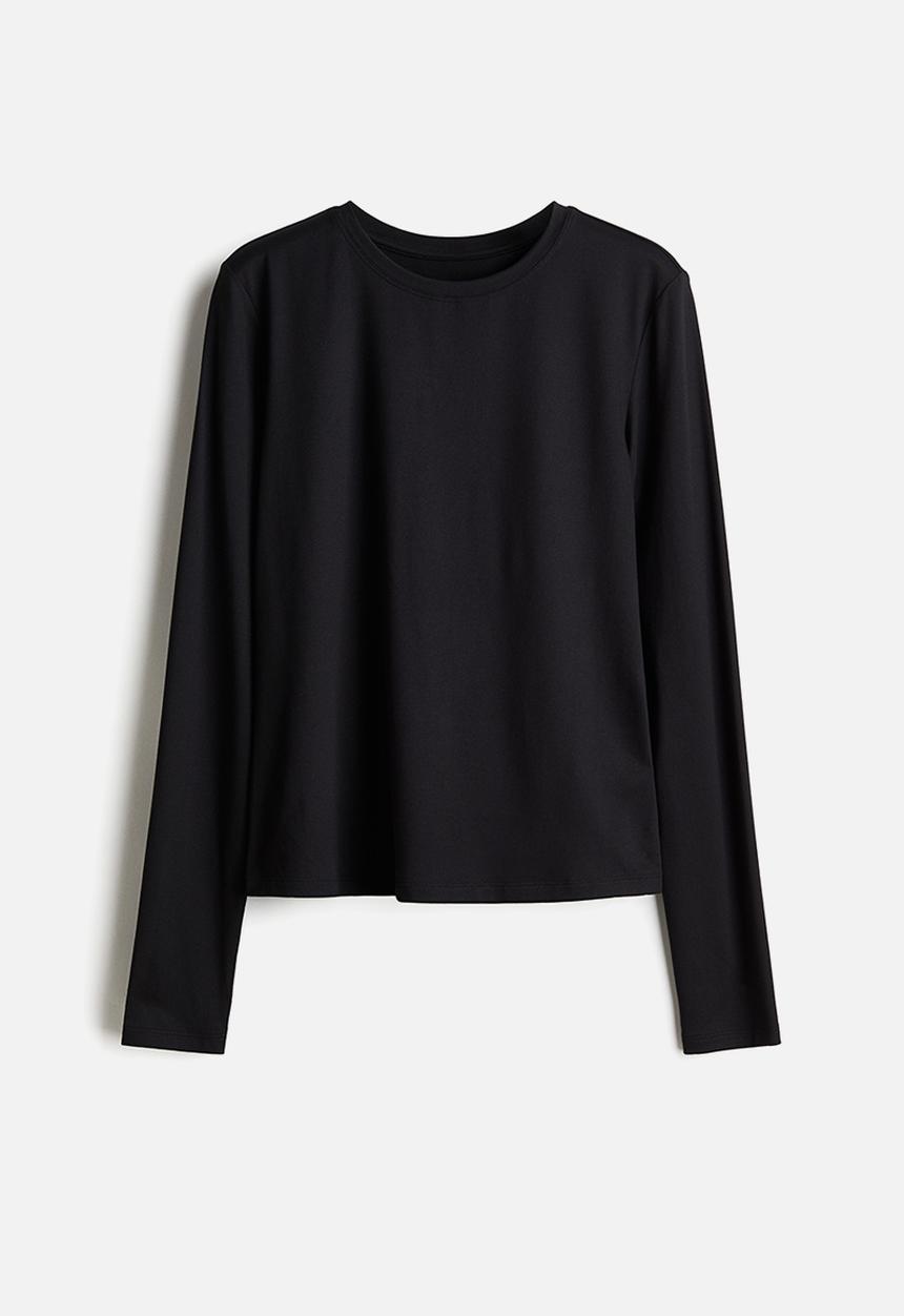 H&M - Long-sleeved sports top with drymove™ - black