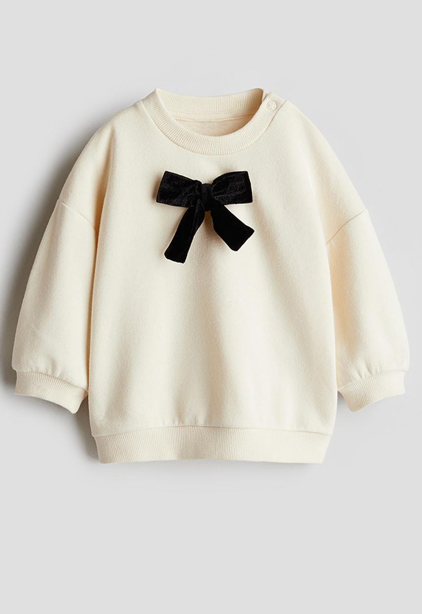 H&M - Crew-neck sweatshirt - cream/black