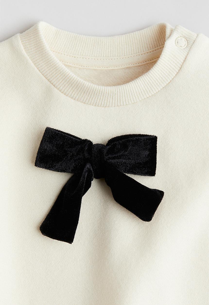 H&M - Crew-neck sweatshirt - cream/black