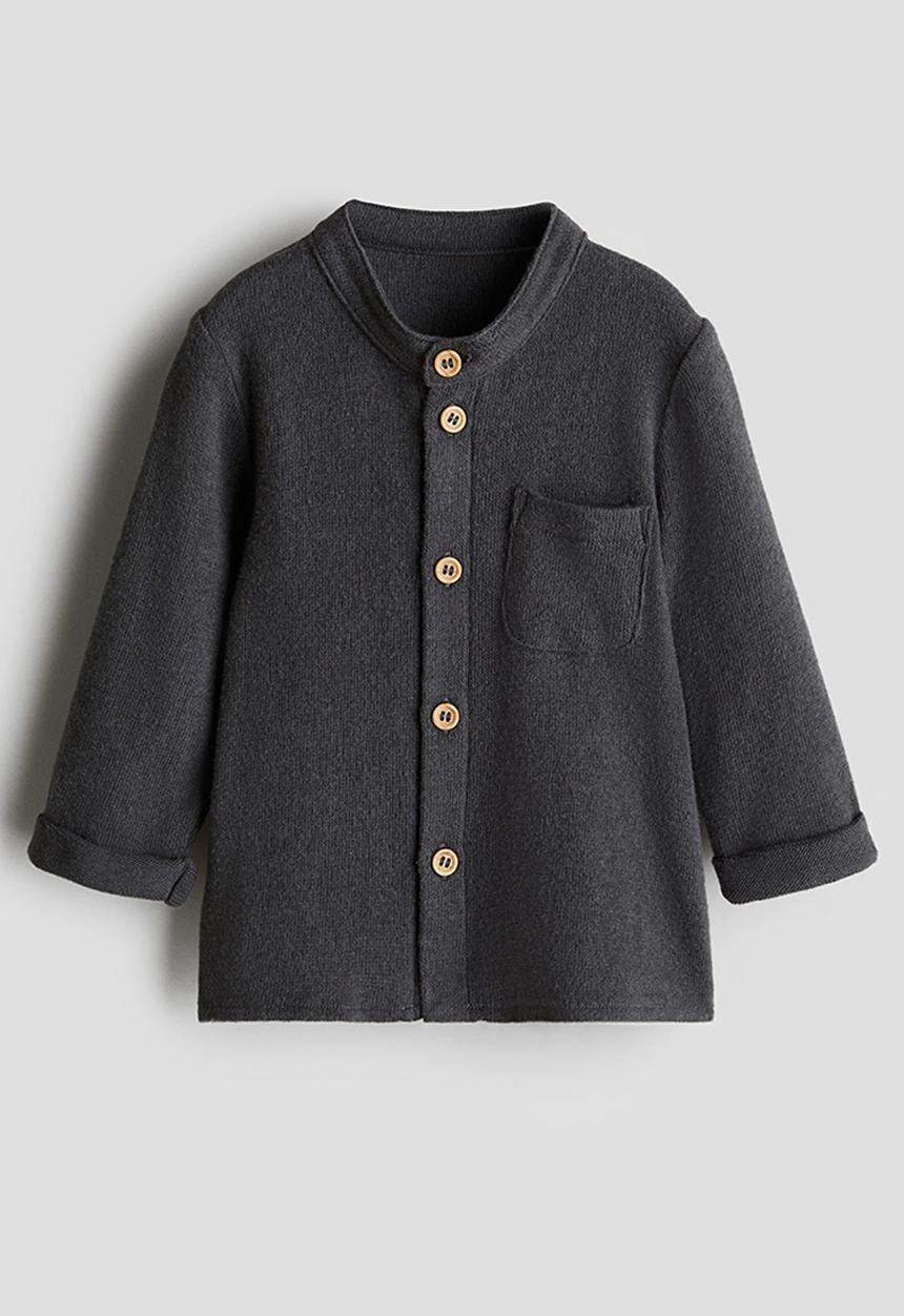 H&M - Grandad jersey shirt - dark grey