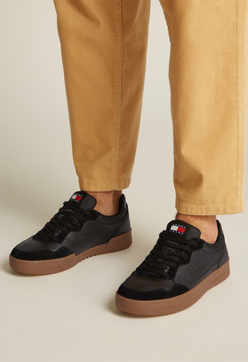 Tommy Hilfiger - TJM CUPSOLE LEATHER MIX - Black