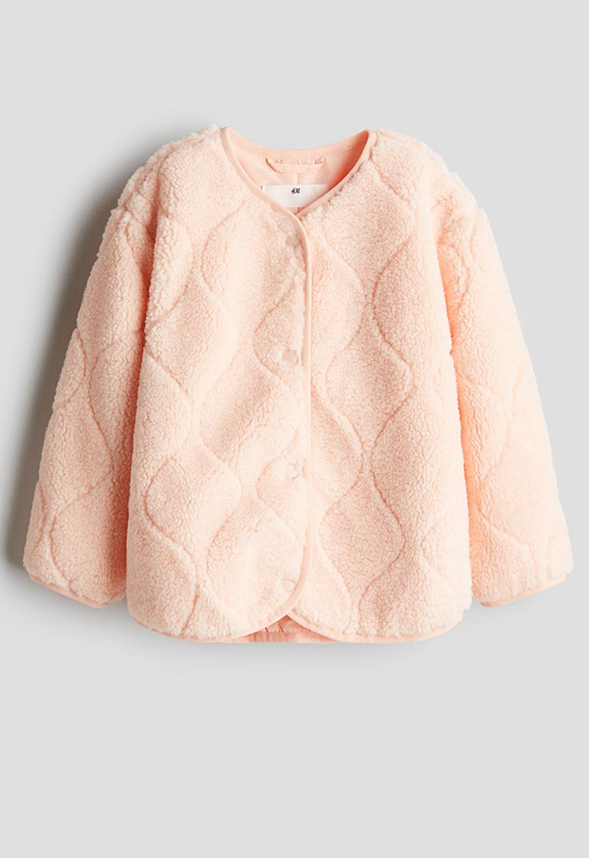 H&M - Quilted teddy jacket - peach