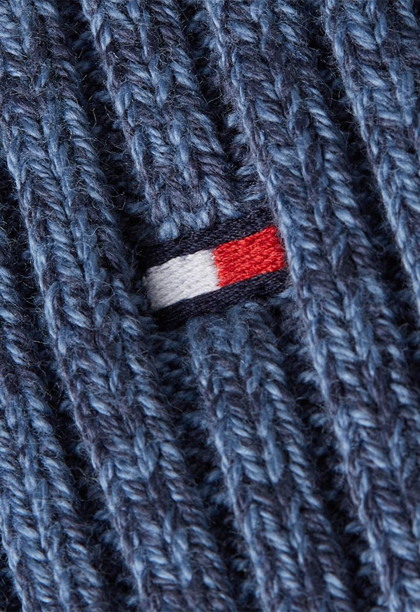 Tommy Hilfiger - THe Flag Twisted Yarn Beanie - Military Denim