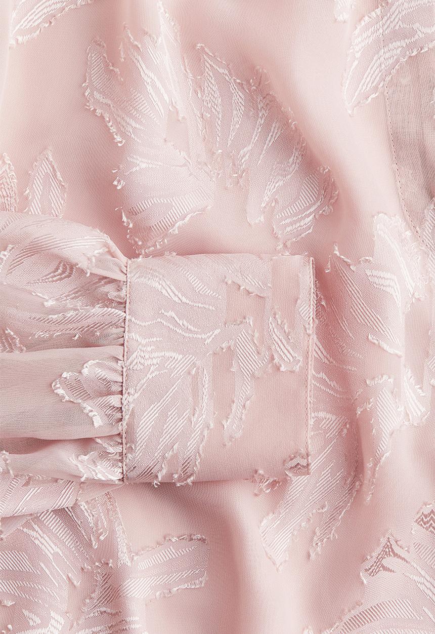 H&M - Jacquard-weave blouse - light dusty pink