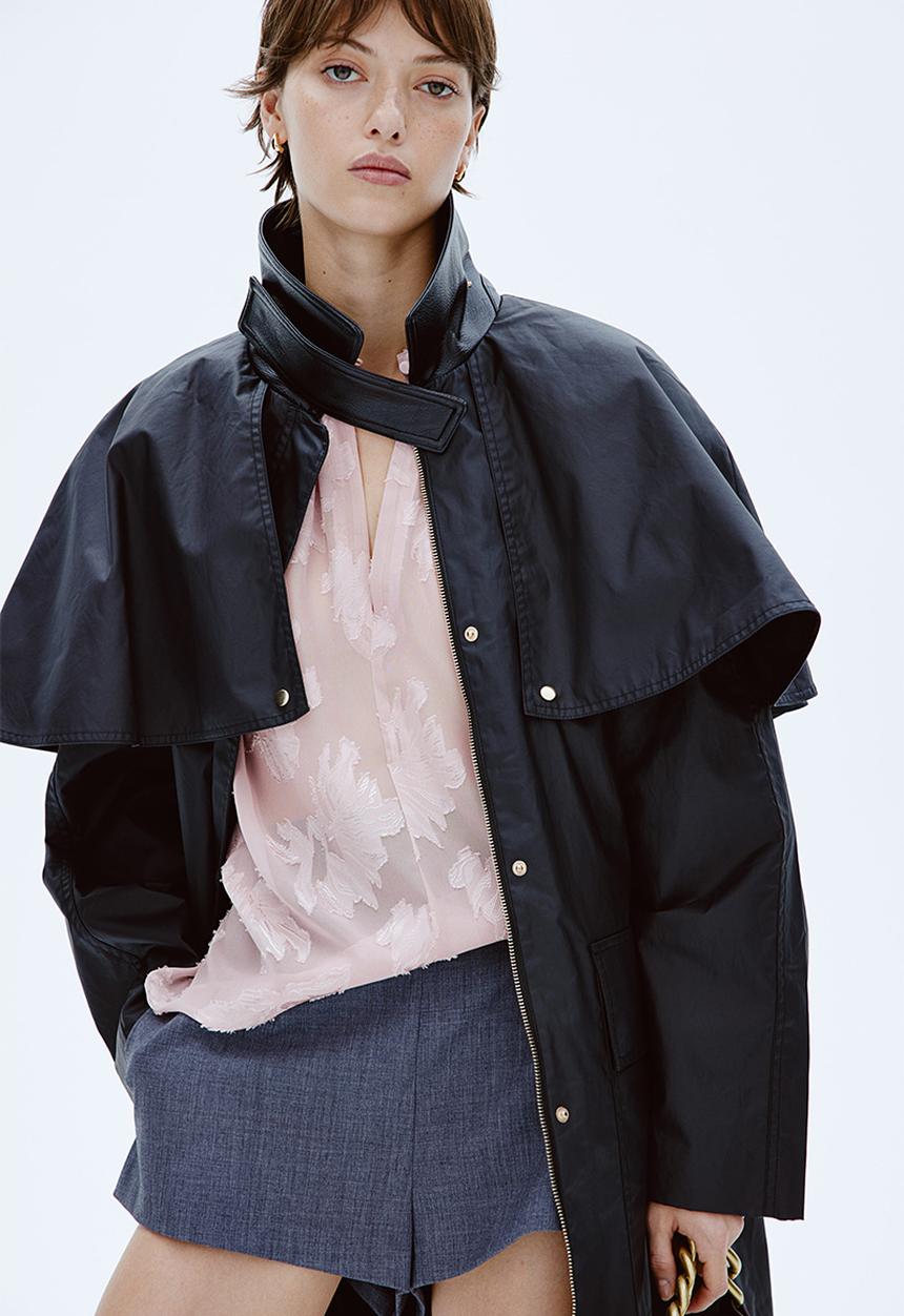 H&M - Jacquard-weave blouse - light dusty pink