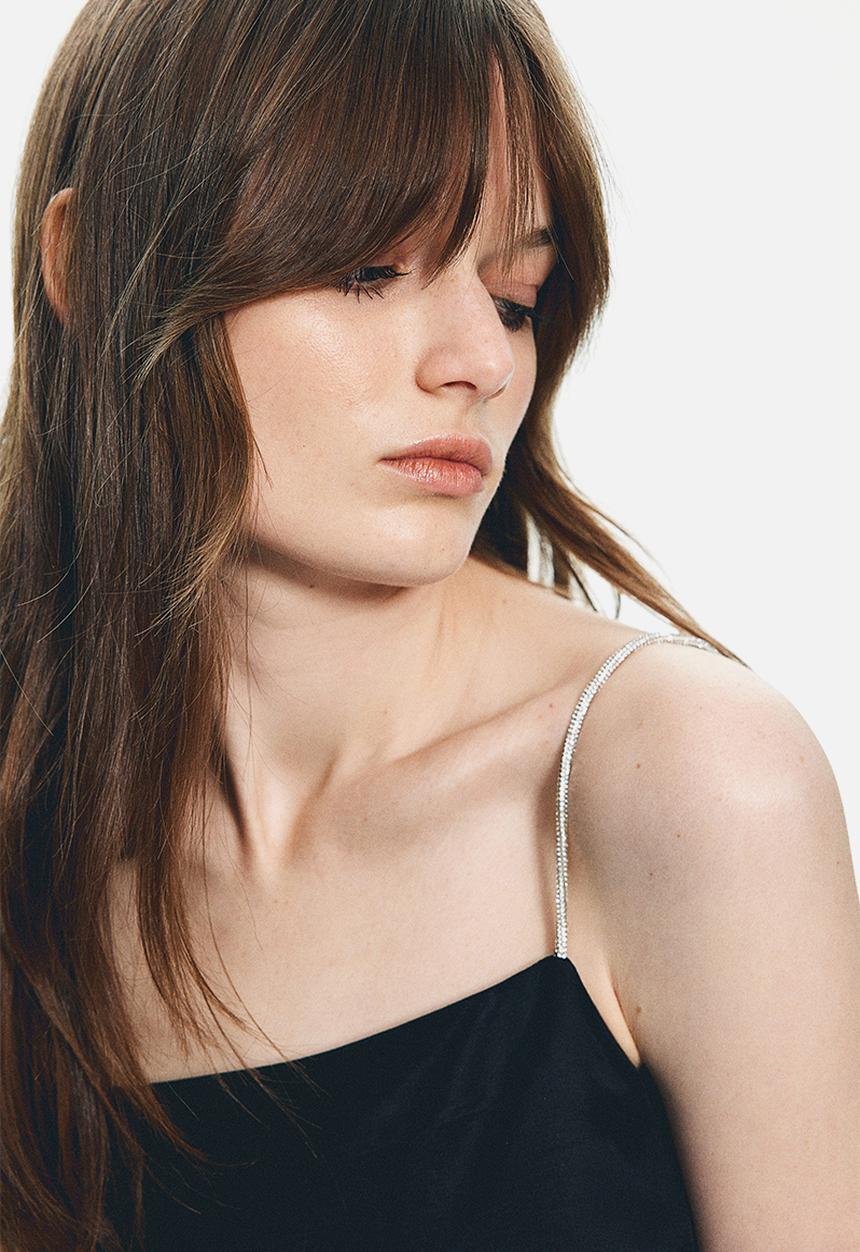 H&M - Rhinestone-strap top - black