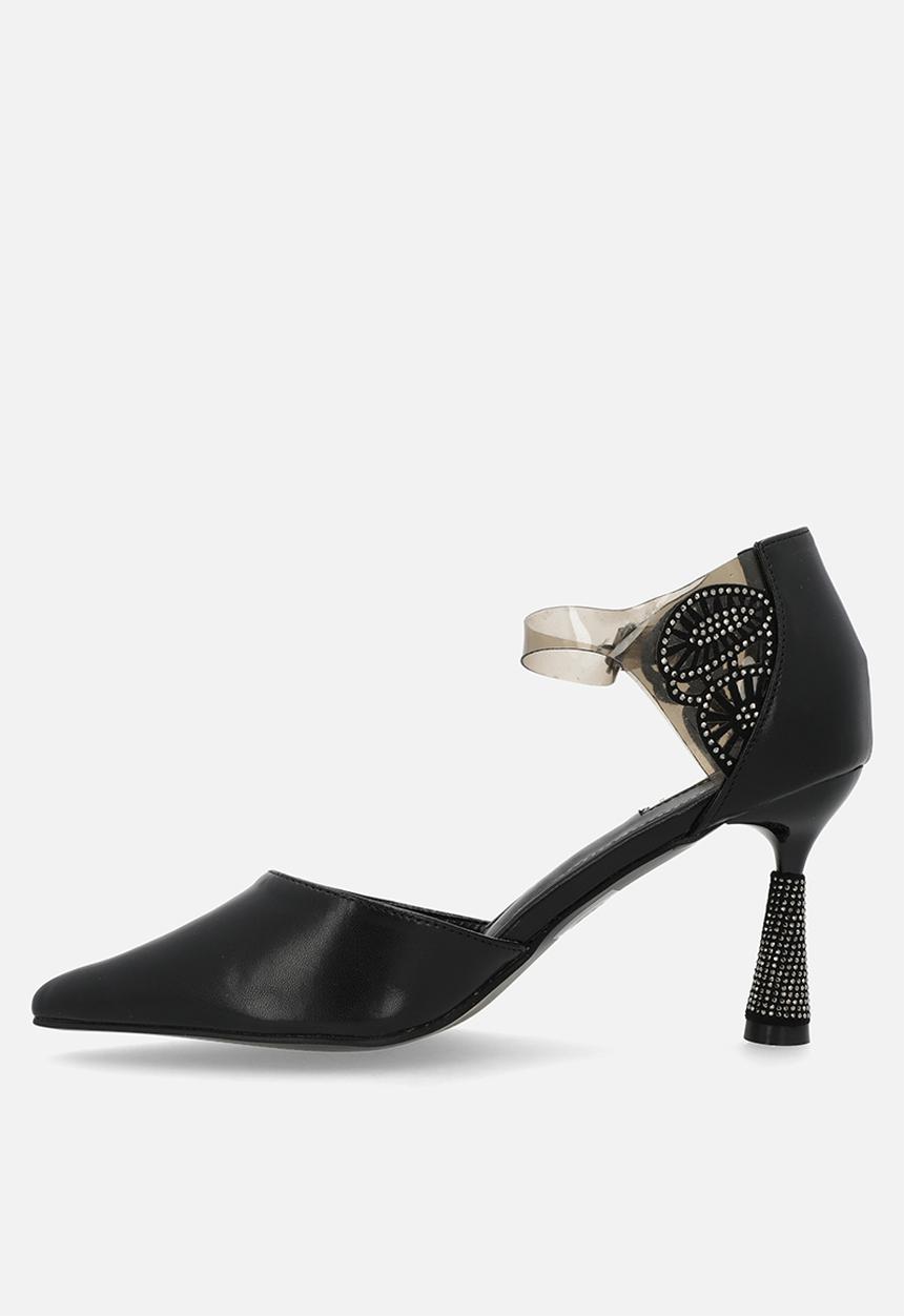 Plum - Kelsey ankle strap - black