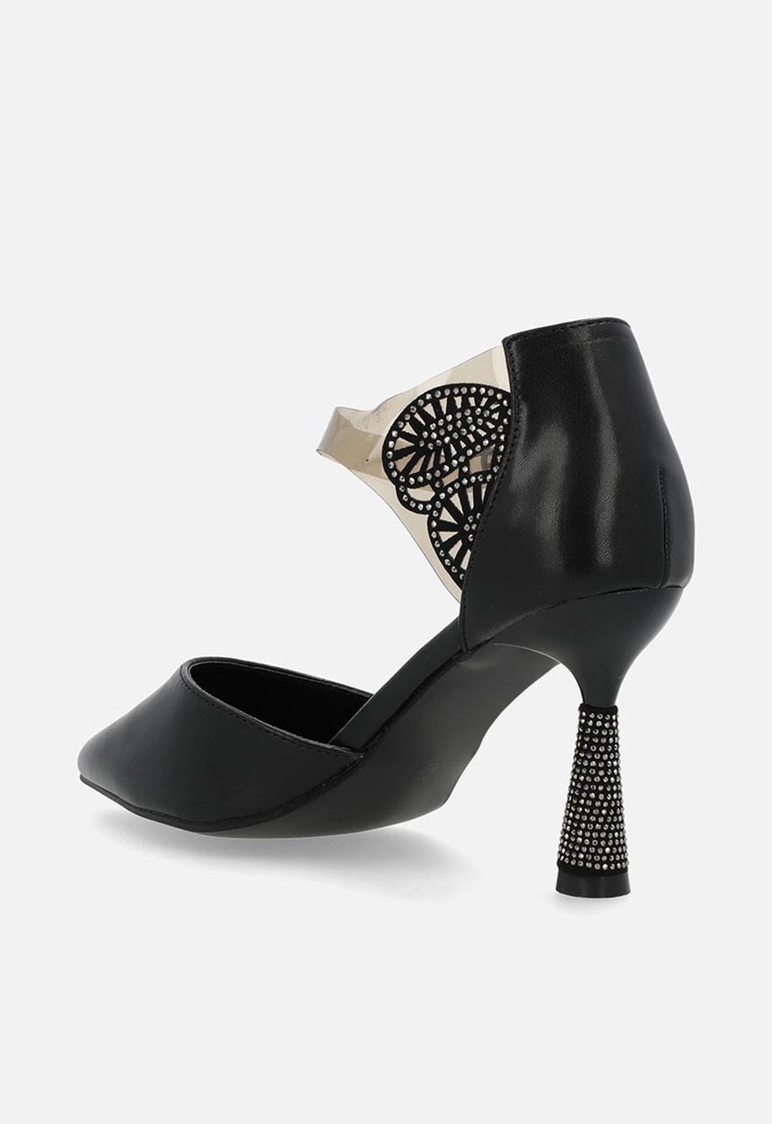 Plum - Kelsey ankle strap - black