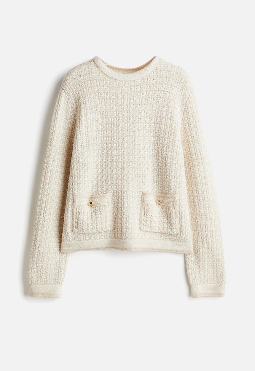 H&M - Pointelle-knit jumper - light beige