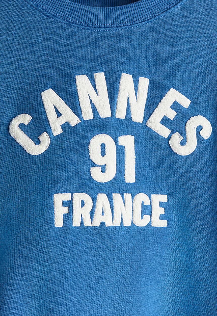H&M - Text-motif sweatshirt - blue cannes