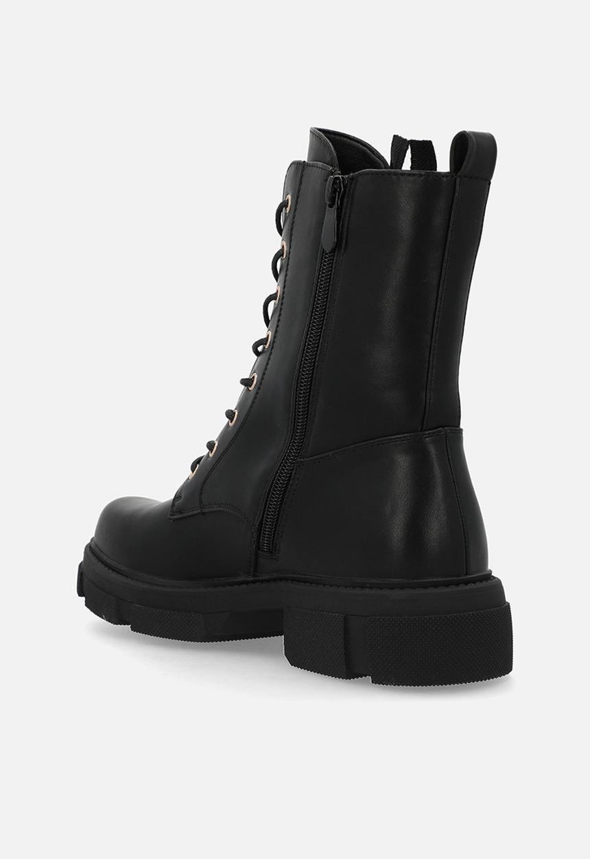 Plum - Zenith lace-up boot - black