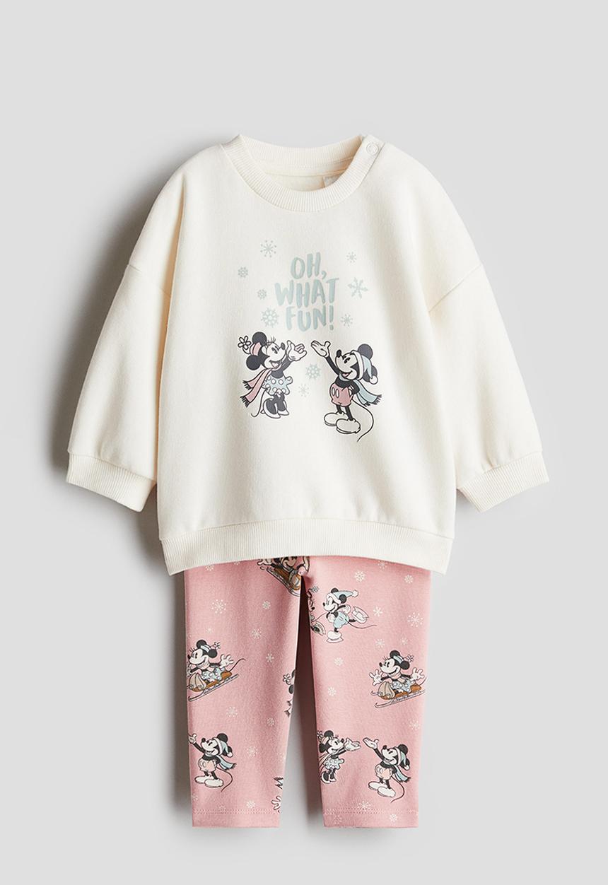 H&M - 2 Piece printed sweatshirt set - pink/minnie mouse 
