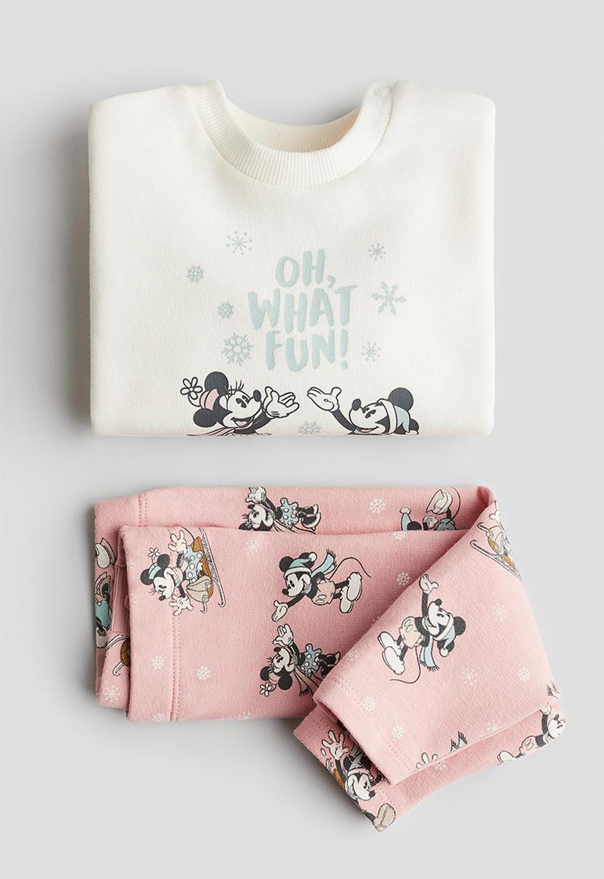H&M - 2 Piece printed sweatshirt set - pink/minnie mouse 