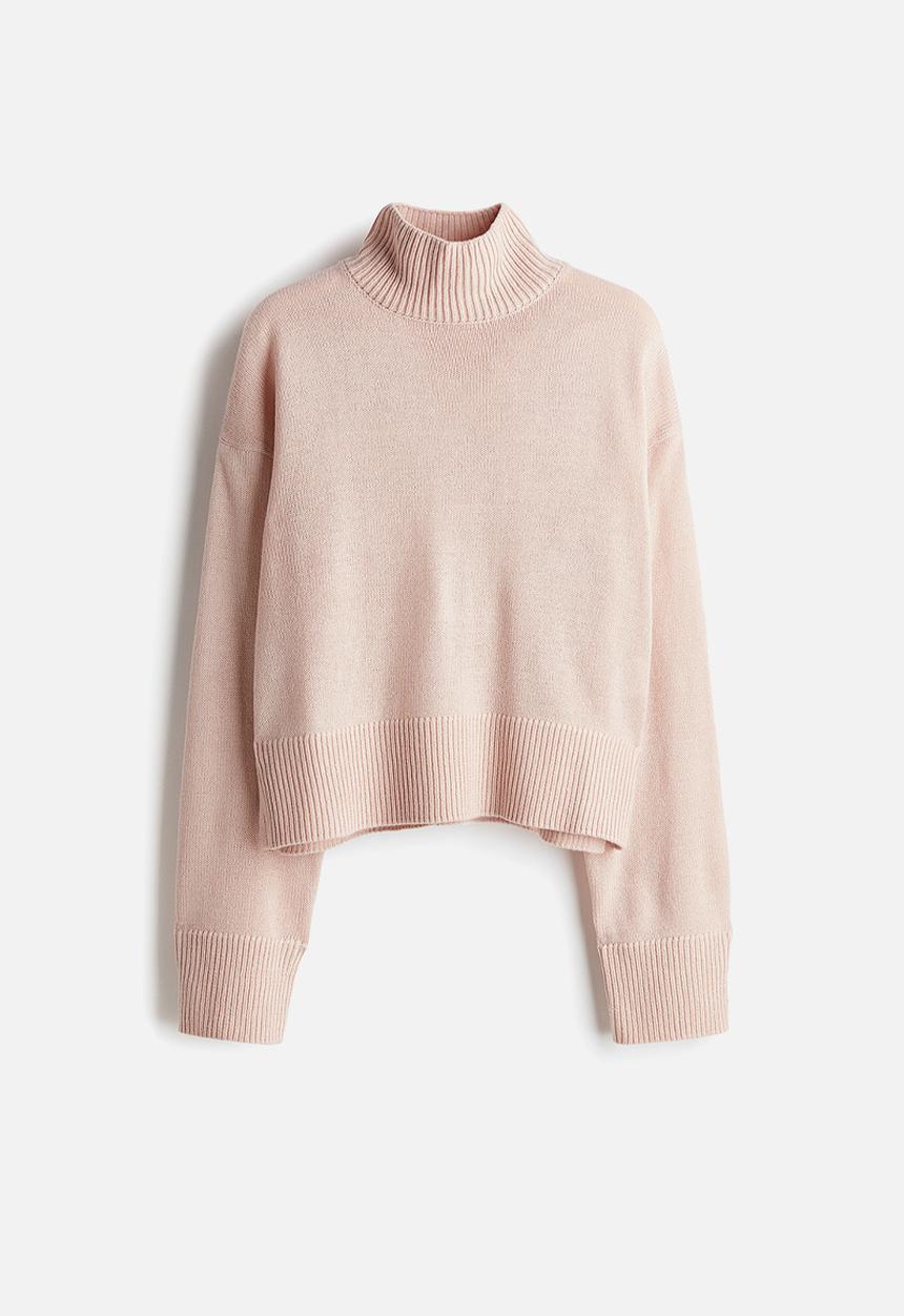 H&M - Fine-knit turtleneck jumper - light dusty pink