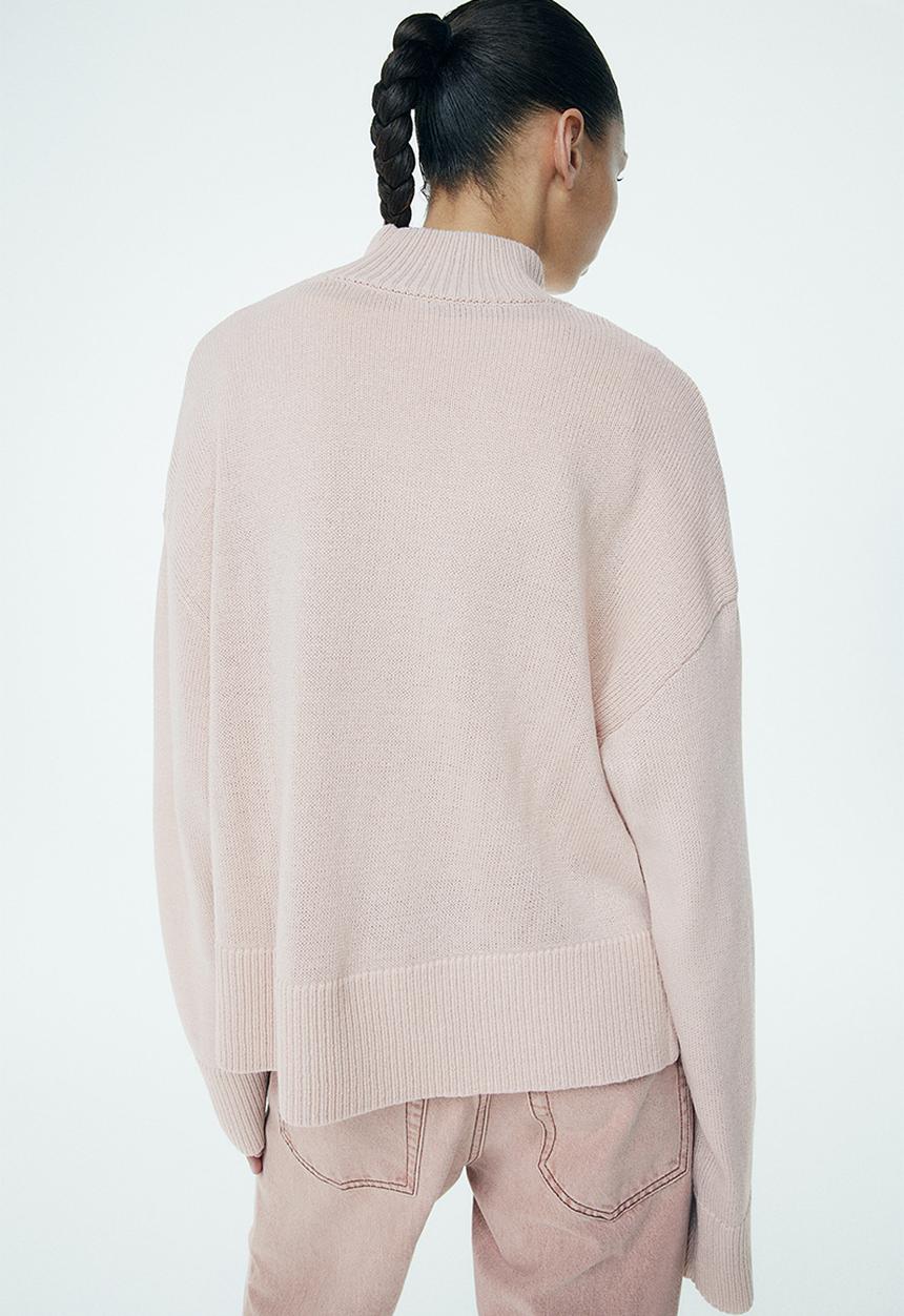 H&M - Fine-knit turtleneck jumper - light dusty pink