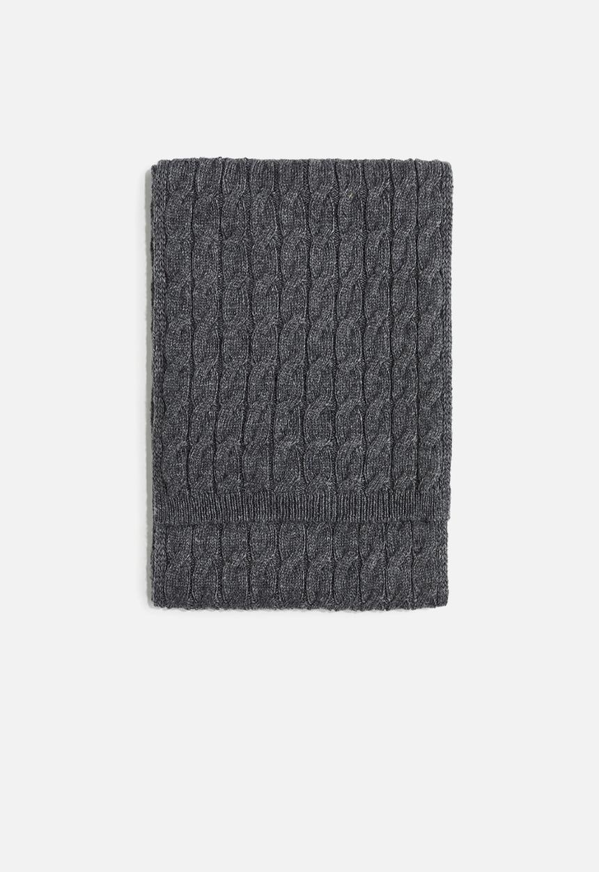 H&M - Cable-knit scarf - dark grey marl 