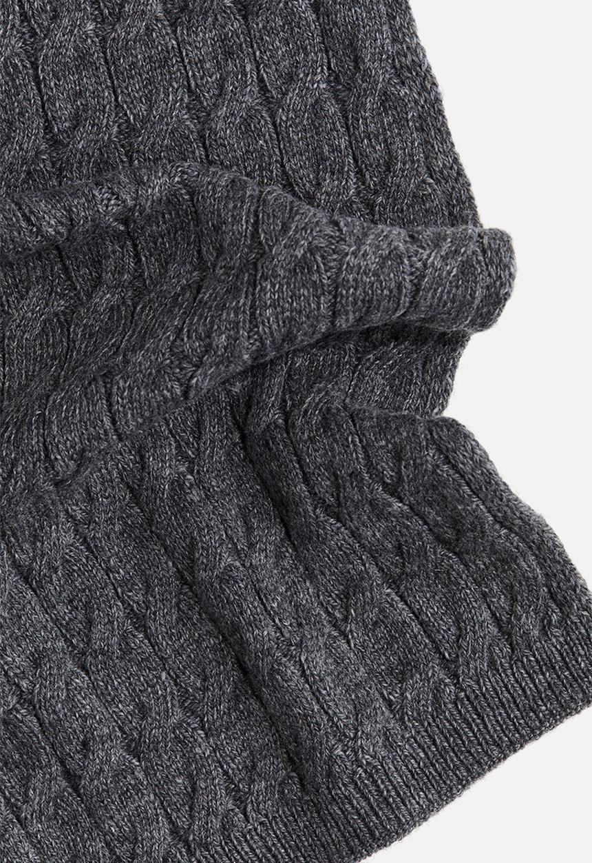 H&M - Cable-knit scarf - dark grey marl 