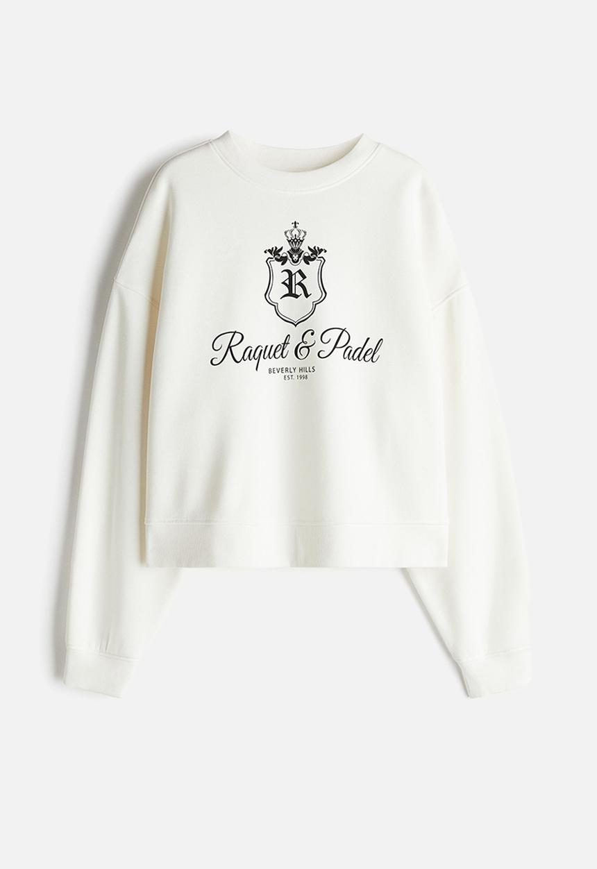 H&M - Printed sweatshirt - cream raquet & padel 
