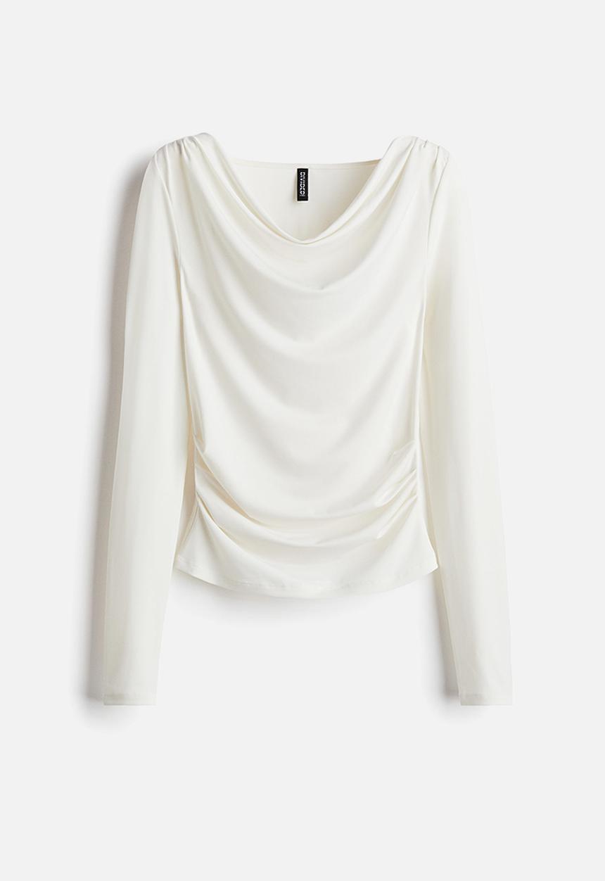 H&M - Draped jersey top - cream