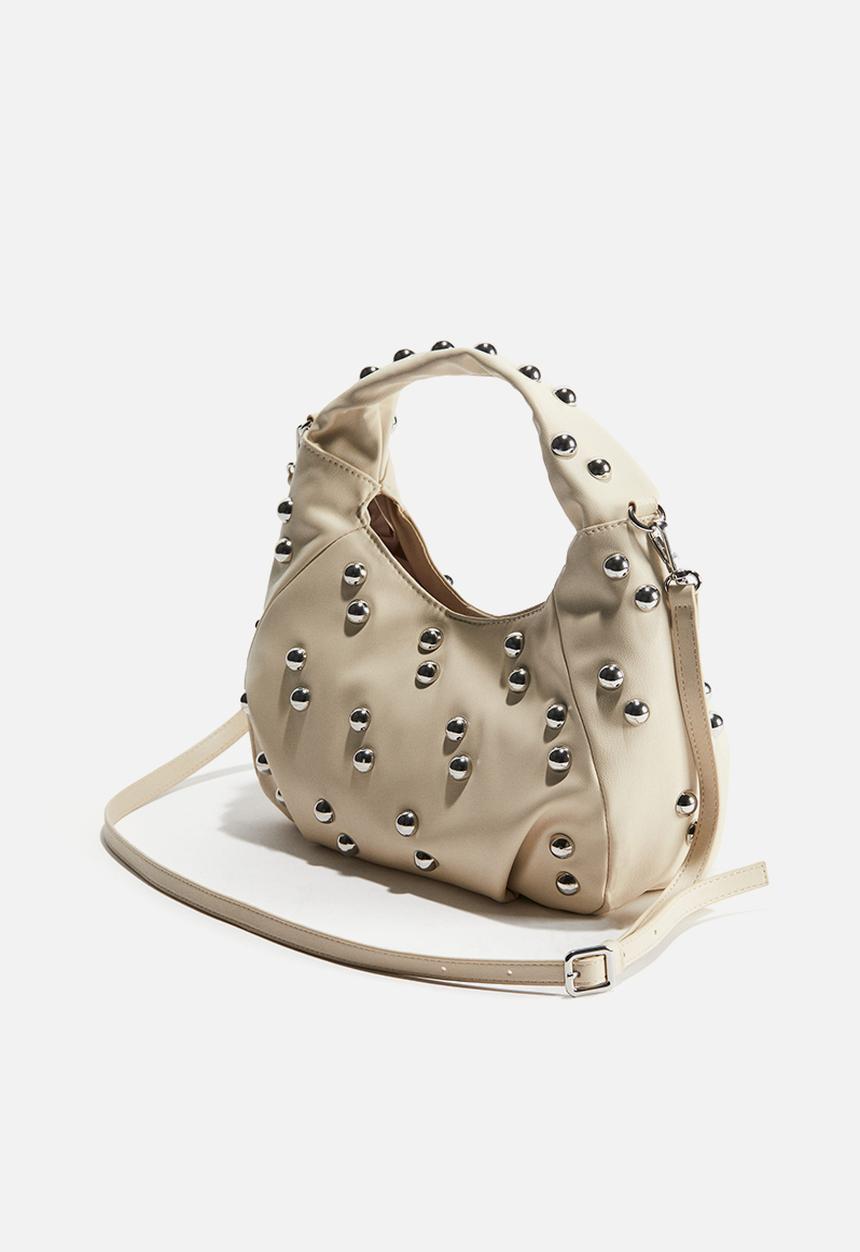 H&M - Studded crossbody bag - light beige