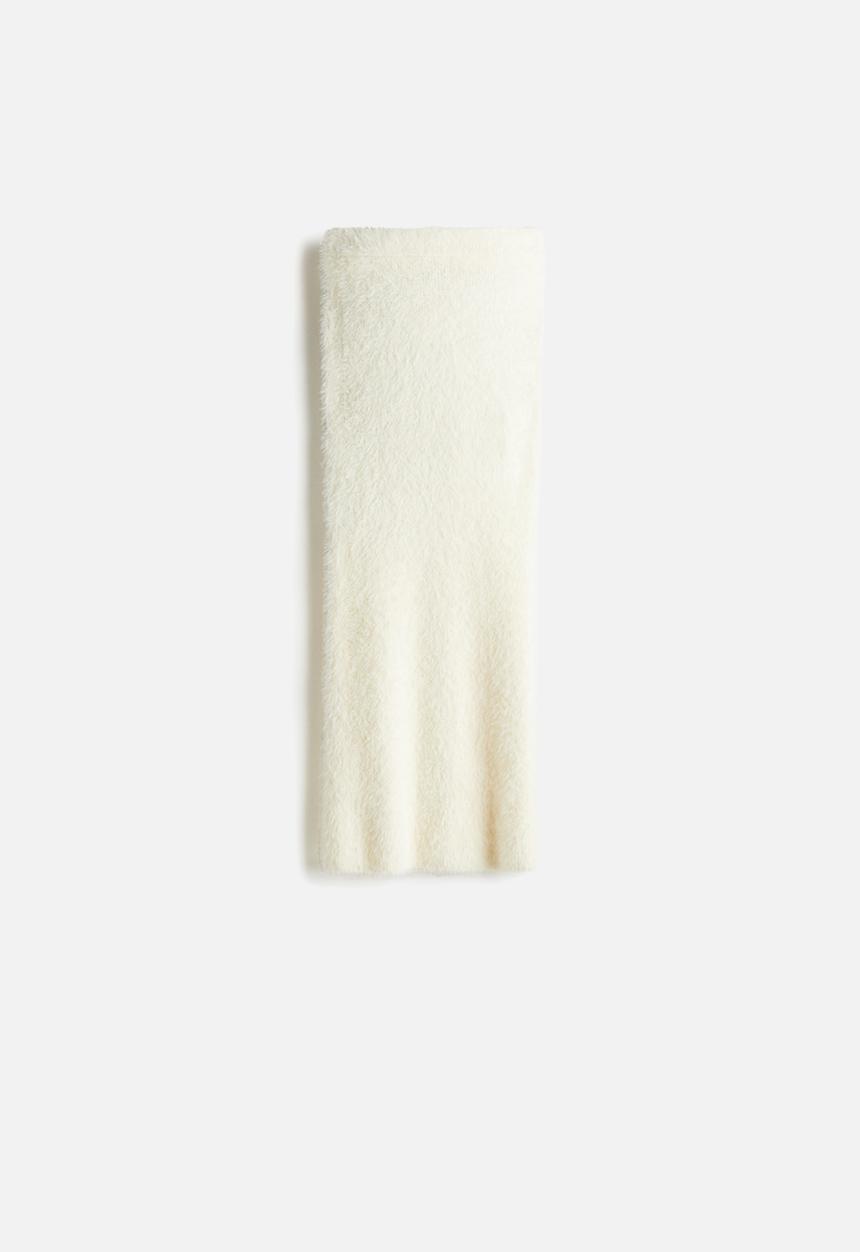 H&M - Fluffy-knit skirt - cream