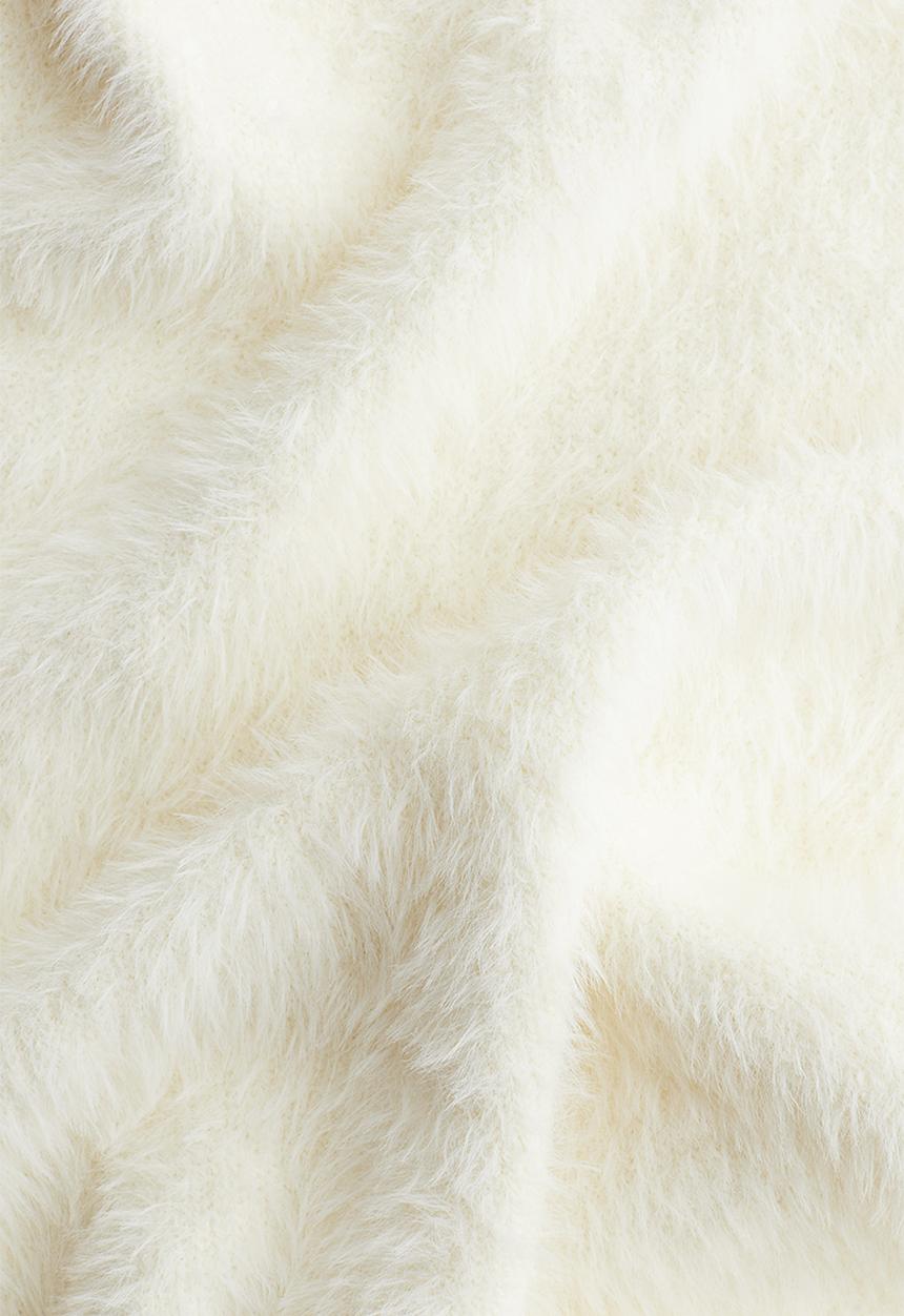 H&M - Fluffy-knit skirt - cream
