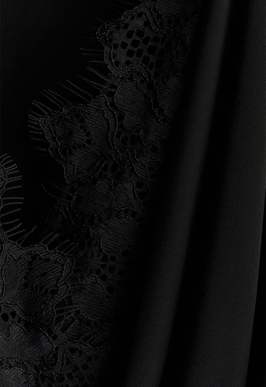 H&M - Draped lace-trimmed body - black