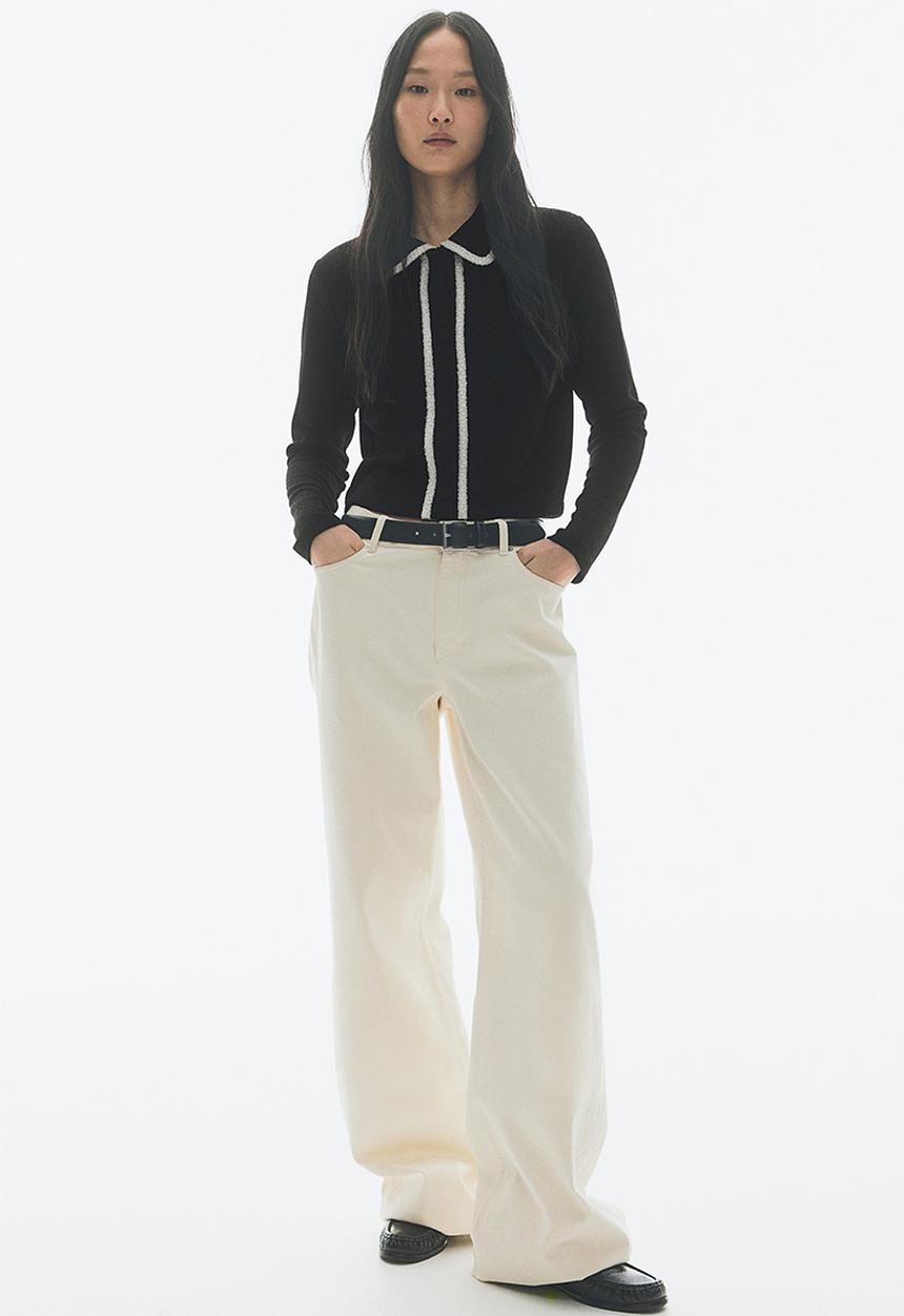 H&M - Collared cardigan - black
